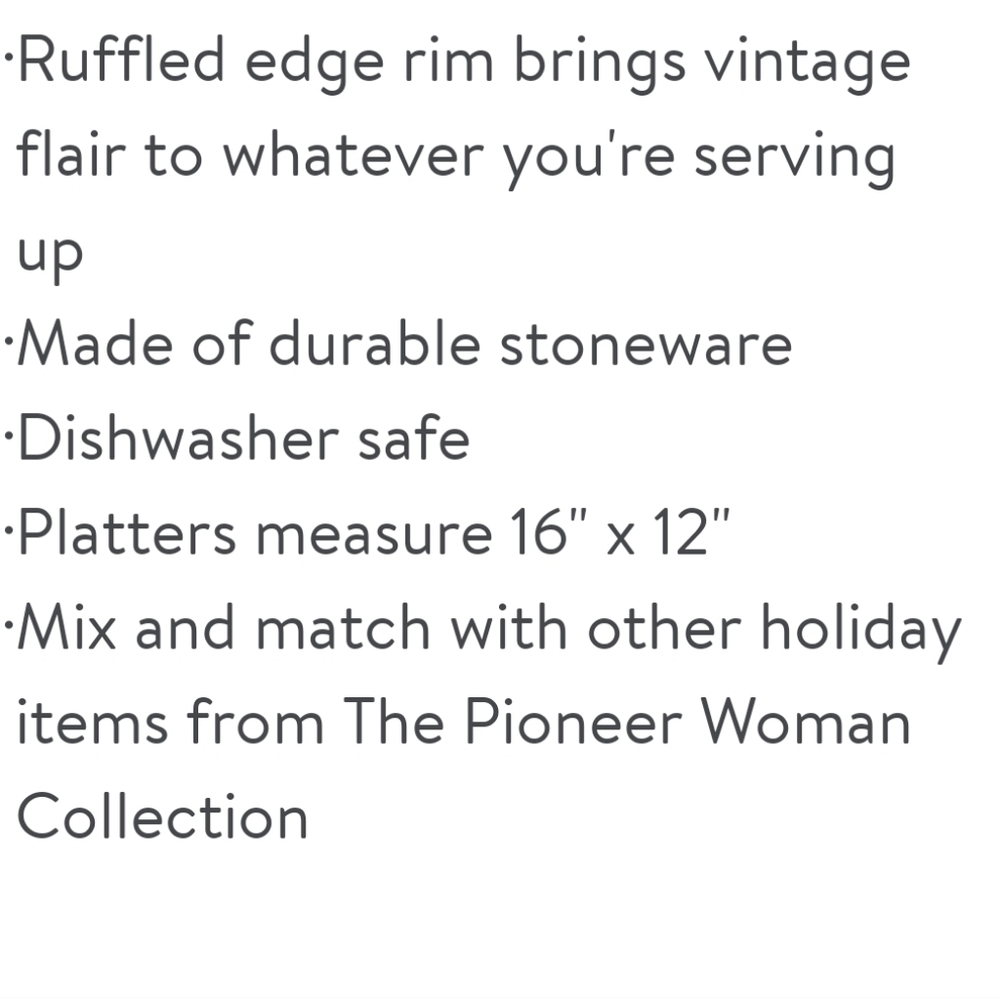 🎄 New 2023 Pioneer Woman Merry Meadow Stoneware Platters - Picture 5 of 6